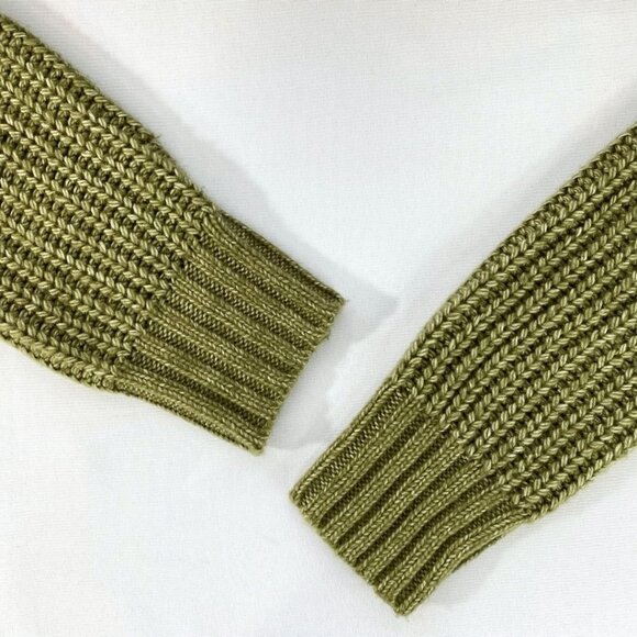 RUBY MOON GREEN KNIT ZIPPED MOCK NECK LONG SLEEVE SWEATER DRESS - S - Picture 9 of 11